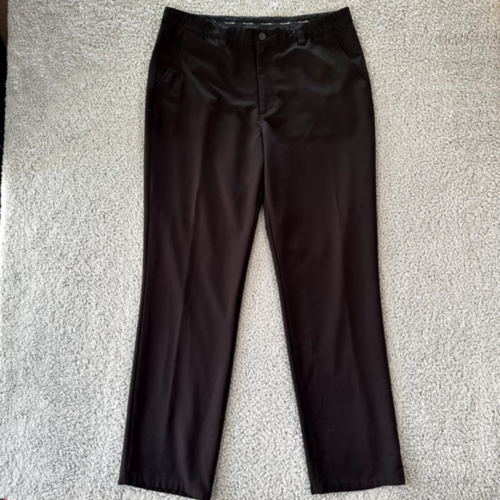 Travis Mathew Pants Men's 36 Black Dress Stretch Golf Dark Wash Hidden Pocket
